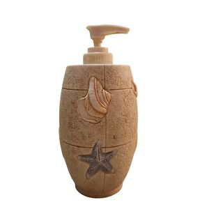 Coastal‎ Beach Nautical Soap Dispenser Seashell Starfish Bathroom Decor AS IS